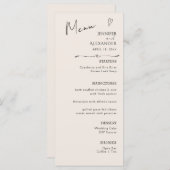 Flat Menu Minimalistische moderne kalligrafie, bru (Voorkant / Achterkant)