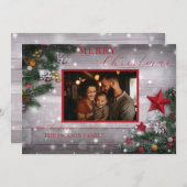 Flat Merry Christmas Kaart met foto en envelop (Voorkant / Achterkant)