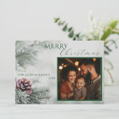 Flat Merry Christmas Vakantie Kaart met Envelope (Staand voorkant)