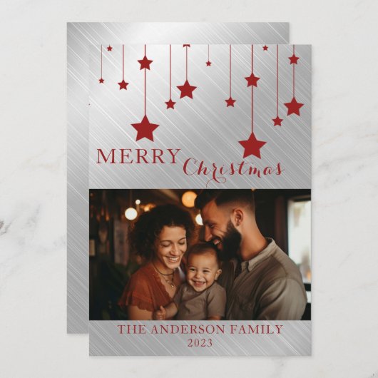 Flat Merry Christmas Vakantie Kaart met Envelope (Voorkant / Achterkant)