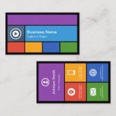 Flat Metro Style Design - Moderne kleuren Tegels Visitekaartje (Voorkant / Achterkant)