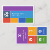 Flat Metro Style Design - Moderne, kleurrijke Tege Visitekaartje (Voorkant / Achterkant)
