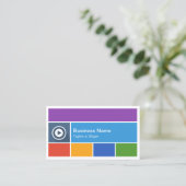 Flat Metro Style Design - Moderne, kleurrijke Tege Visitekaartje (Staand voorkant)