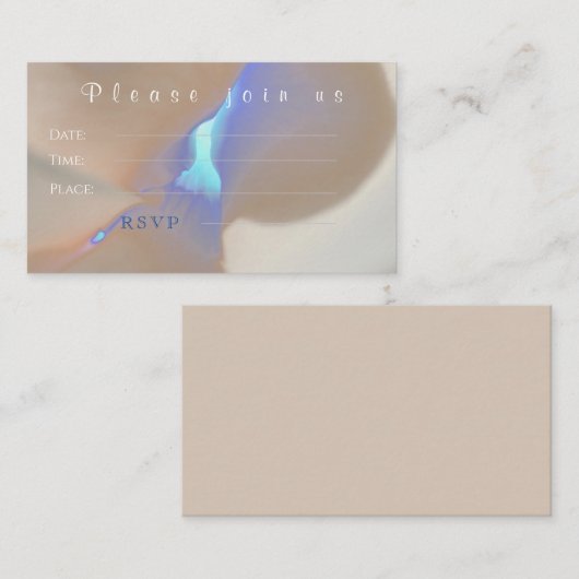 Flat Minimalist Invite Card Notitiekaartje (Voorkant / Achterkant)