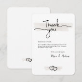 Flat Minimalistic Thank You Card With Hearts Bedankkaart (Voorkant / Achterkant)