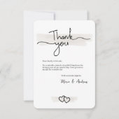 Flat Minimalistic Thank You Card With Hearts Bedankkaart (Voorkant)
