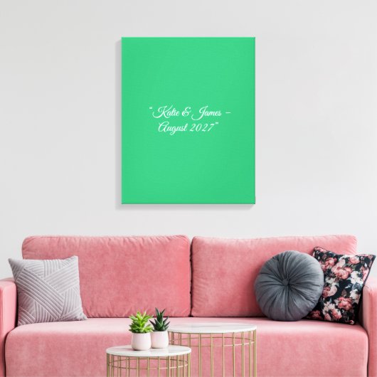 Flat Mint Green Background – Wedding Design Canvas Afdruk (Insitu (Woonkamer))