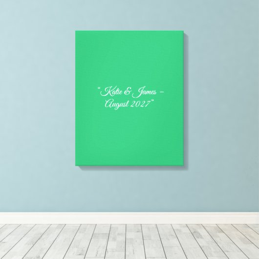 Flat Mint Green Background – Wedding Design Canvas Afdruk (Insitu (Houten vloer))