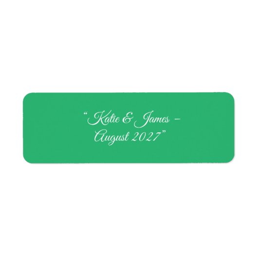 Flat Mint Green Background – Wedding Design Etiket (Voorkant)