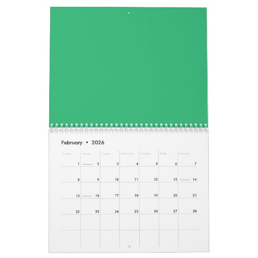 Flat Mint Green Background – Wedding Design Kalender (Feb 2026)