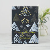 Flat Modern Elegant Holiday Kaart (Staand voorkant)