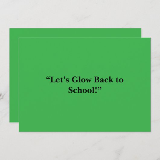 Flat Neon Green Background – School Texture Feestdagenkaart (Voorkant / Achterkant)