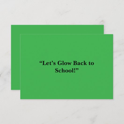 Flat Neon Green Background – School Texture Informatiekaartje (Voorkant / Achterkant)