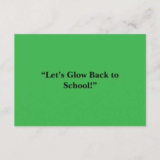 Flat Neon Green Background – School Texture Informatiekaartje (Voorkant)