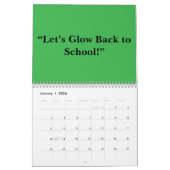 Flat Neon Green Background – School Texture Kalender (Jan 2026)
