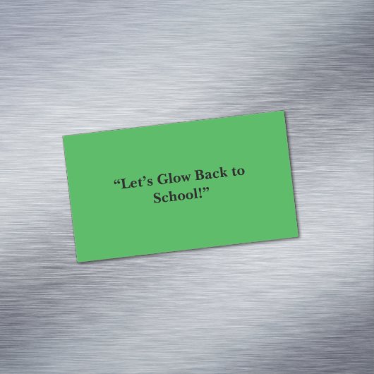 Flat Neon Green Background – School Texture Magnetisch Visitekaartje (Voorbeeld)