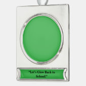 Flat Neon Green Background – School Texture Verzilverd Banner Ornament (Links)