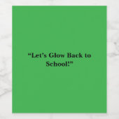 Flat Neon Green Background – School Texture Wijn Etiket (Enkel label)