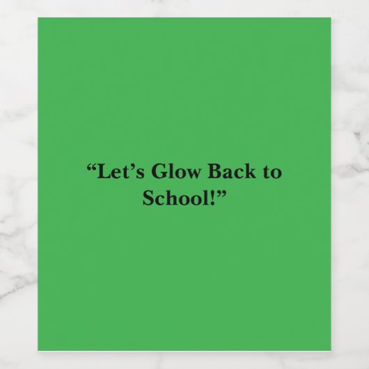 Flat Neon Green Background – School Texture Wijn Etiket (Enkel label)
