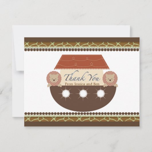 Flat Noah's Ark Dank je kaart met Envelopes (Voorkant)