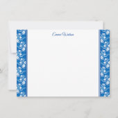 Flat Note Card-Blue Floral Notitiekaartje (Voorkant)
