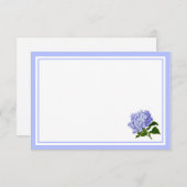 Flat Note Card-Blue Hydrangea Notitiekaartje (Voorkant / Achterkant)