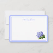 Flat Note Card-Blue Hydrangea Notitiekaartje (Voorkant)