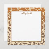 Flat Note Card-leopard-afdrukken (Voorkant / Achterkant)