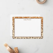 Flat Note Card-leopard-afdrukken Notitiekaartje (Voorkant / Achterkant in situ)