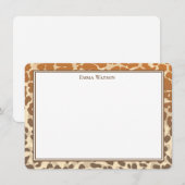 Flat Note Card-leopard-afdrukken Notitiekaartje (Voorkant / Achterkant)