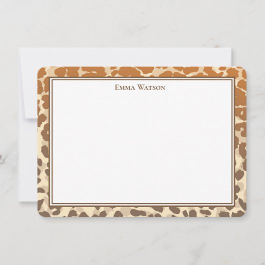 Flat Note Card-leopard-afdrukken Notitiekaartje (Voorkant)