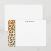 Flat Note Card-leopard-afdrukken Notitiekaartje (Voorkant / Achterkant)