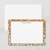 Flat Note Card-leopard-afdrukken Notitiekaartje (Voorkant / Achterkant)