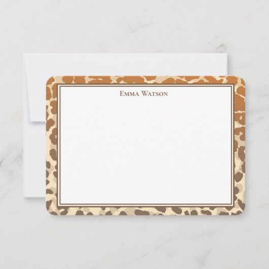 Flat Note Card-leopard-afdrukken Notitiekaartje (Voorkant)