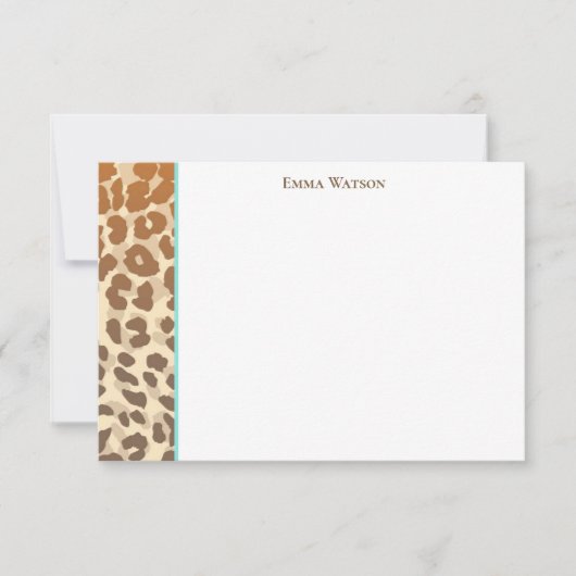Flat Note Card-leopard-afdrukken Notitiekaartje (Voorkant)