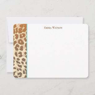 Flat Note Card-leopard-afdrukken Notitiekaartje