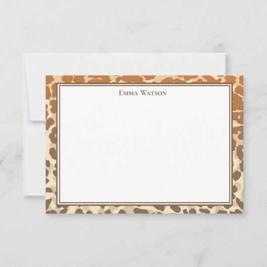 Flat Note Card-leopard-afdrukken Notitiekaartje (Voorkant)