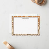 Flat Note Card-leopard-afdrukken Notitiekaartje (Voorkant / Achterkant in situ)