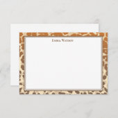 Flat Note Card-leopard-afdrukken Notitiekaartje (Voorkant / Achterkant)