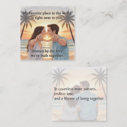 Flat Note Card Notitiekaartje (Voorkant / Achterkant)