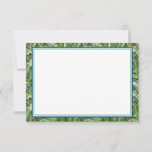 Flat Note Card-Peacock Feathers Notitiekaartje (Voorkant)