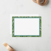Flat Note Card-Peacock Feathers Notitiekaartje (Voorkant / Achterkant in situ)