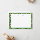 Flat Note Card-Peacock Feathers Notitiekaartje (Voorkant / Achterkant in situ)