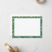 Flat Note Card-Peacock Feathers Notitiekaartje (Voorkant / Achterkant in situ)