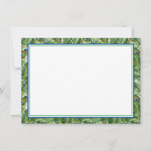 Flat Note Card-Peacock Feathers Notitiekaartje