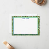 Flat Note Card-Peacock Feathers Notitiekaartje (Voorkant / Achterkant in situ)