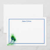 Flat Note Card-Peacock Feathers Notitiekaartje (Voorkant / Achterkant)