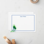 Flat Note Card-Peacock Feathers Notitiekaartje (Voorkant / Achterkant in situ)