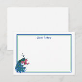 Flat Note Card-Peacock Notitiekaartje (Voorkant / Achterkant)