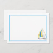 Flat Note Card-Sailboat Notitiekaartje (Voorkant / Achterkant)